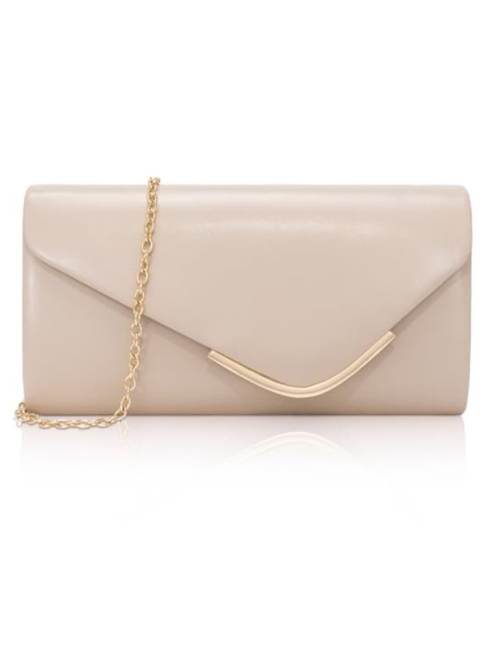 PU Leather Envelope Clutch with Detachable Chain Crossbody Evening Bag